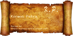 Kormos Petra névjegykártya