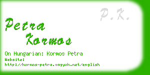 petra kormos business card